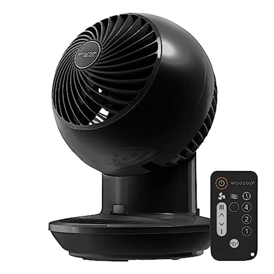 IRIS USA Small WOOZOO Oscillating 4-in-1 Vortex Fan with Remote and Timer Function, Tabletop for $65