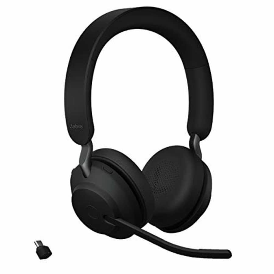 Jabra Evolve2 65 MS Wireless Headphones with Link380c, Stereo, Black Wireless Bluetooth Headset for for $194