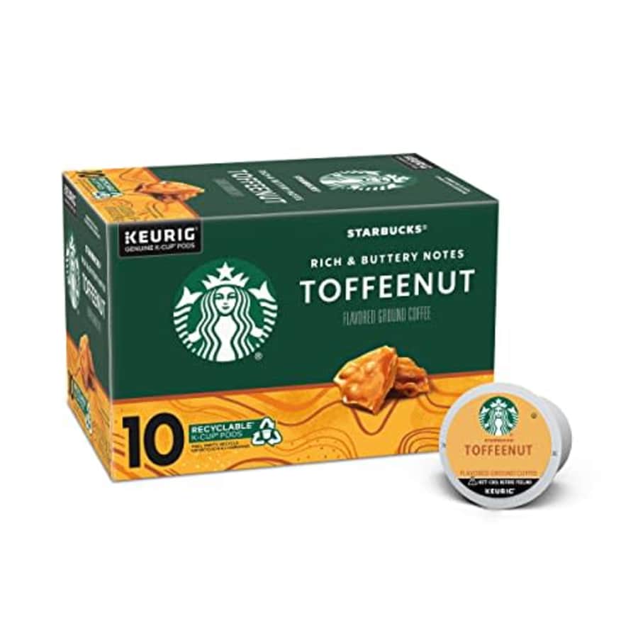 Starbucks Medium Roast K-Cup Coffee Pods Toffeenut for Keurig Brewers 1 box (10 pods total) for $15
