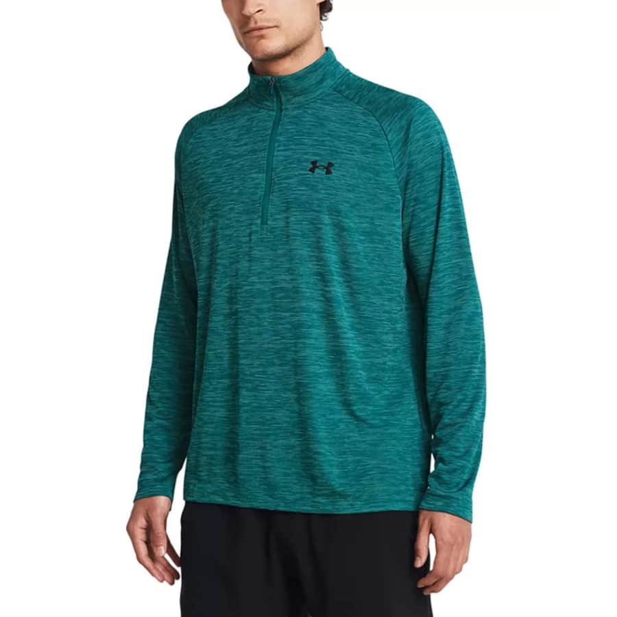 Under Armour Men's UA Tech Space-Dyed 1/2-Zip Performance Sweatshirt for $18 Under Armour Men's UA Tech Space-Dyed 1/2-Zip Performance Sweatshirt for $18
