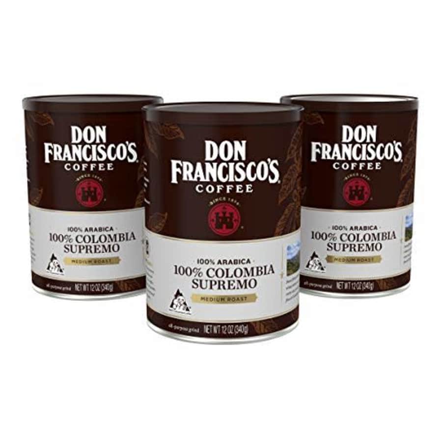 Don Francisco's 100% Colombia Supremo Medium Roast Ground Coffee100% Arabica3 Cans (12 oz. each) for $22 Don Francisco's 100% Colombia Supremo Medium Roast Ground Coffee100% Arabica3 Cans (12 oz. each) for $22