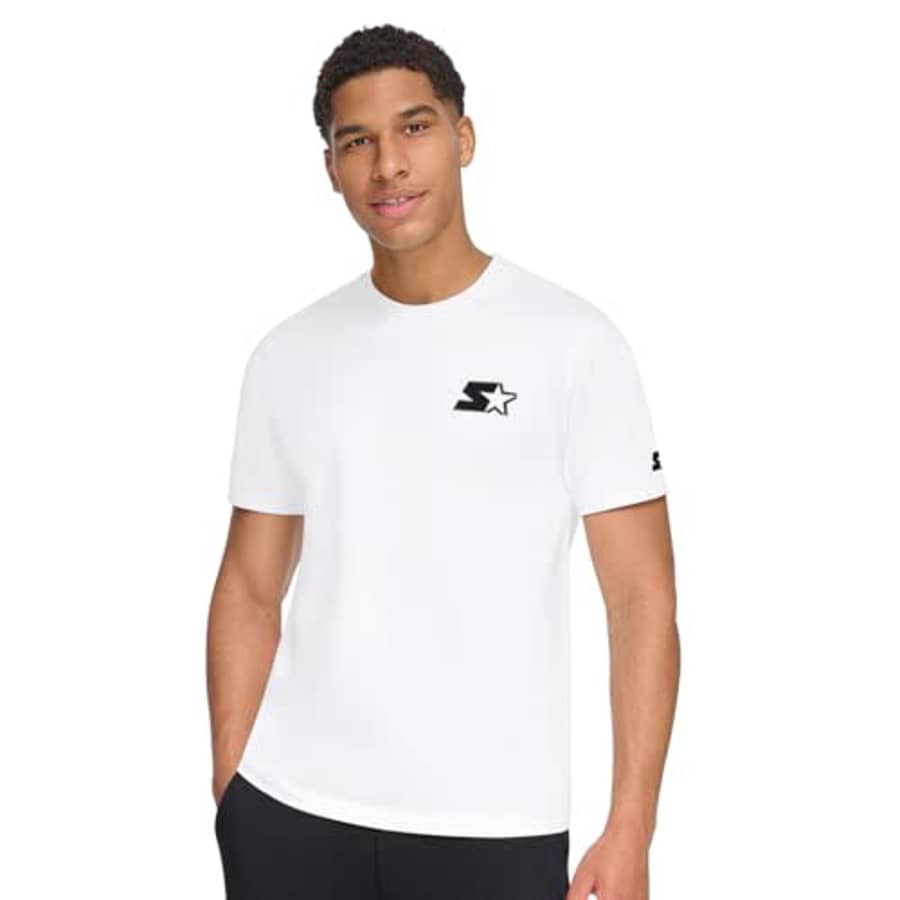 Starter Men's Soft Embriodered T-Shirt, White for $11 Starter Men's Soft Embriodered T-Shirt, White for $11
