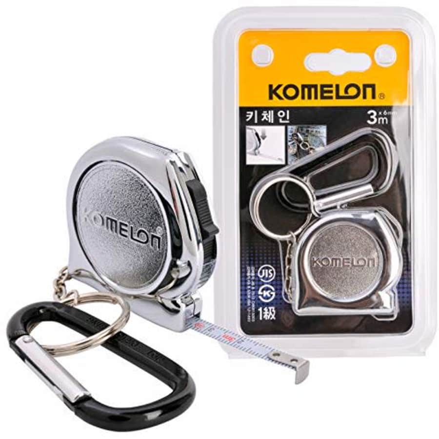 KOMELON KMC-74K Pro Easy Chrome Case Tape Measure 3m x 6mm Metric Rulers Key Chain Key-Ring with for $10