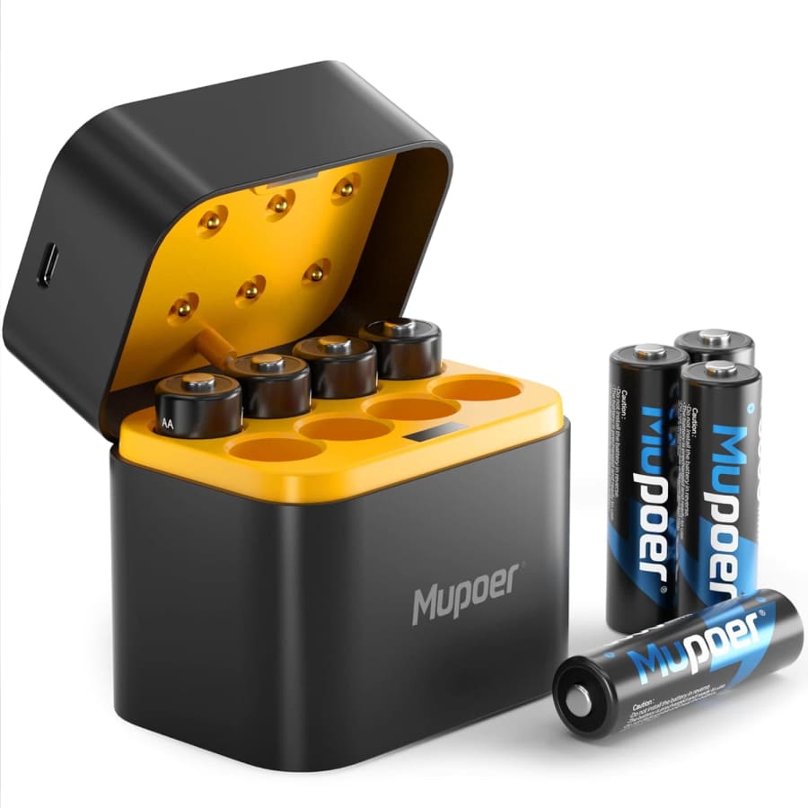 Rechargeable Lithium AA Battery 8-Pack with Charger for $13