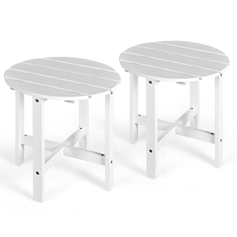 Giantex Patio Side Table 18 Outdoor Bistro Table with Stable Cruciform Structure, Round Small for $90