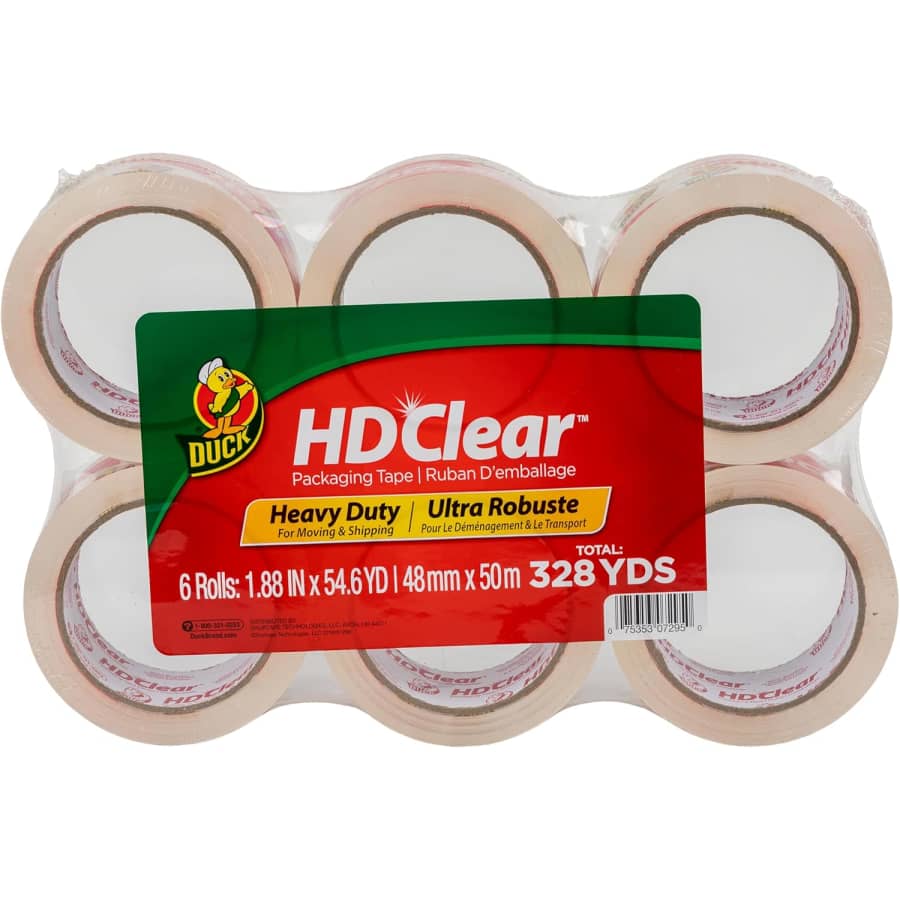 Duck HD Clear Heavy Duty Packaging Tape 6-Pack for $11 via Subscribe & Save w/ Prime