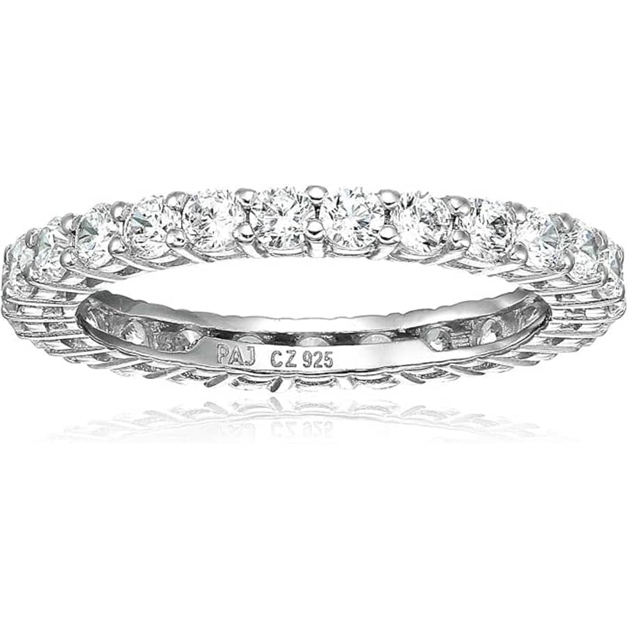 Amazon Essentials Eternity Band Cubic Zirconia Sterling Silver Stacking Ring for $6 Amazon Essentials Eternity Band Cubic Zirconia Sterling Silver Stacking Ring for $6