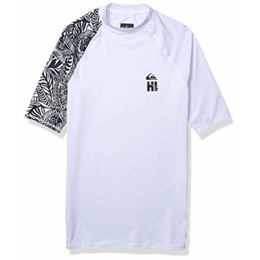 Quiksilver Men's MA Kai SS Short Sleeve Rashguard SURF Shirt, White, X-Small for $32