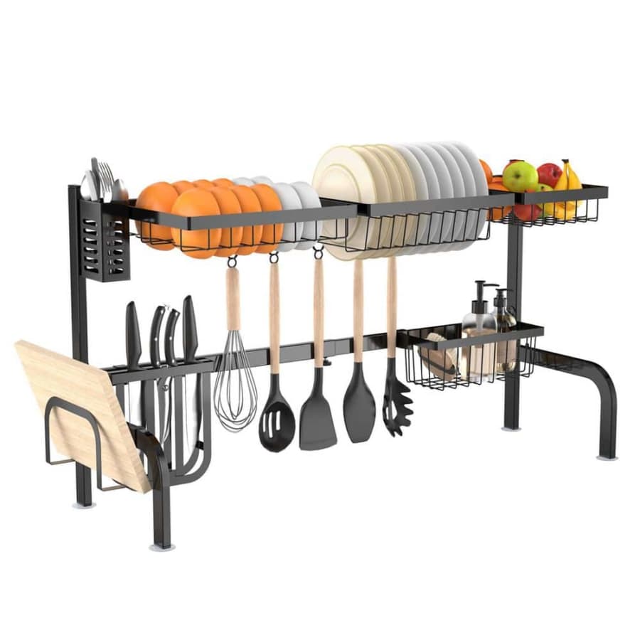 Costway 2-Tier Adjustable Over Sink Drying Rack for $61 Costway 2-Tier Adjustable Over Sink Drying Rack for $61