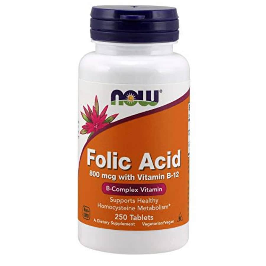 Now Foods NOW Supplements, Folic Acid 800 mcg + B-12 (Cyanocobalamin) 25 mcg, B Complex Vitamin, 250 Tablets for $6 Now Foods NOW Supplements, Folic Acid 800 mcg + B-12 (Cyanocobalamin) 25 mcg, B Complex Vitamin, 250 Tablets for $6