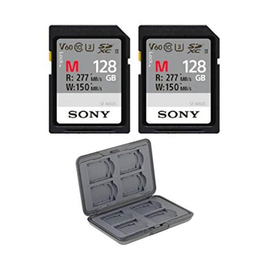 Sony 128GB M Series UHS-II SDXC Memory Card (U3) 2-Pack with Versatile Memory Card Holder for $110