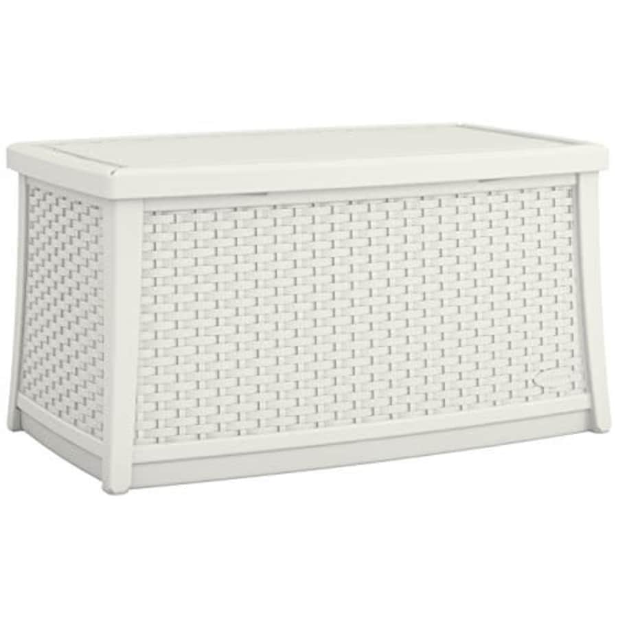 Suncast Elements 30-Gallon End Table with Storage - Lightweight Resin Outdoor Storage Patio and for $84