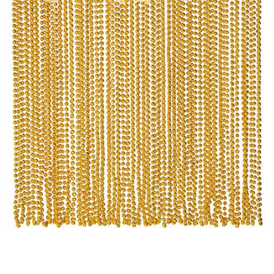 Fun Express Gold Metallic Bead Necklaces - Bulk Set of 48 - Mardi Gras and Party Supplies for $16