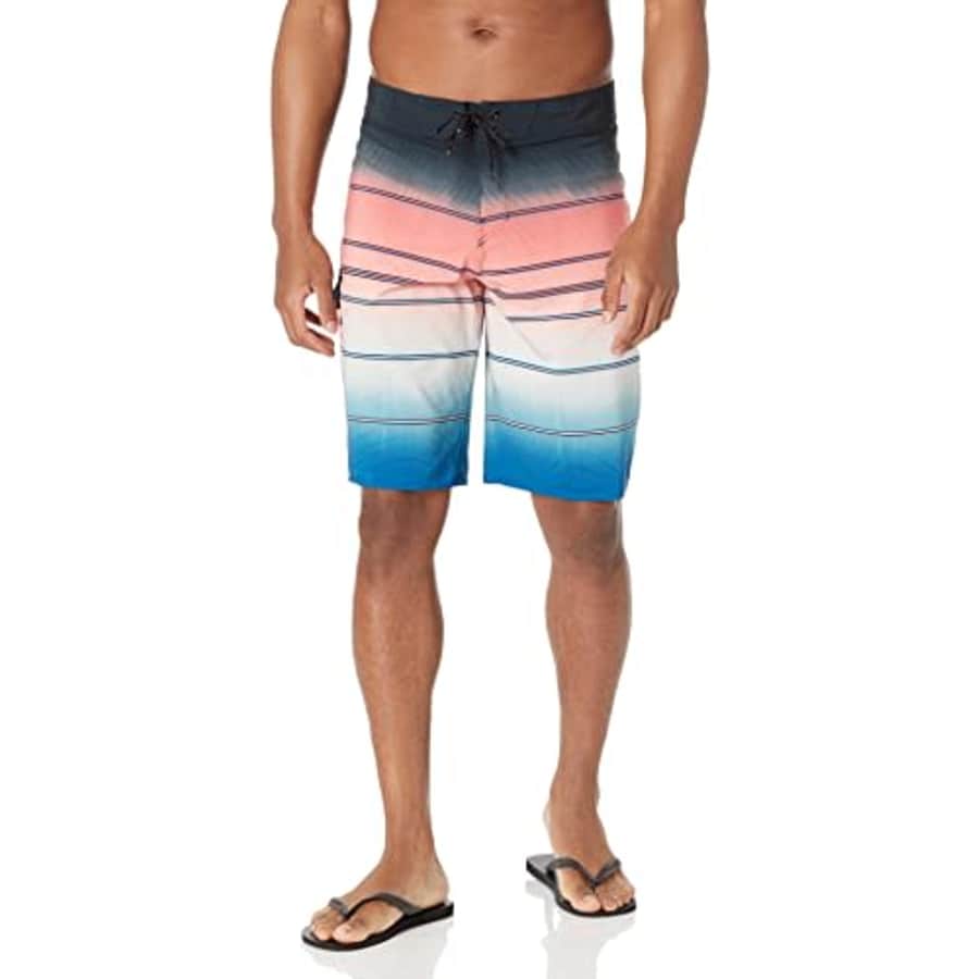Billabong Men's Standard 20 Inch Outseam Performance Stretch All Day Pro Boardshort, Red White for $56