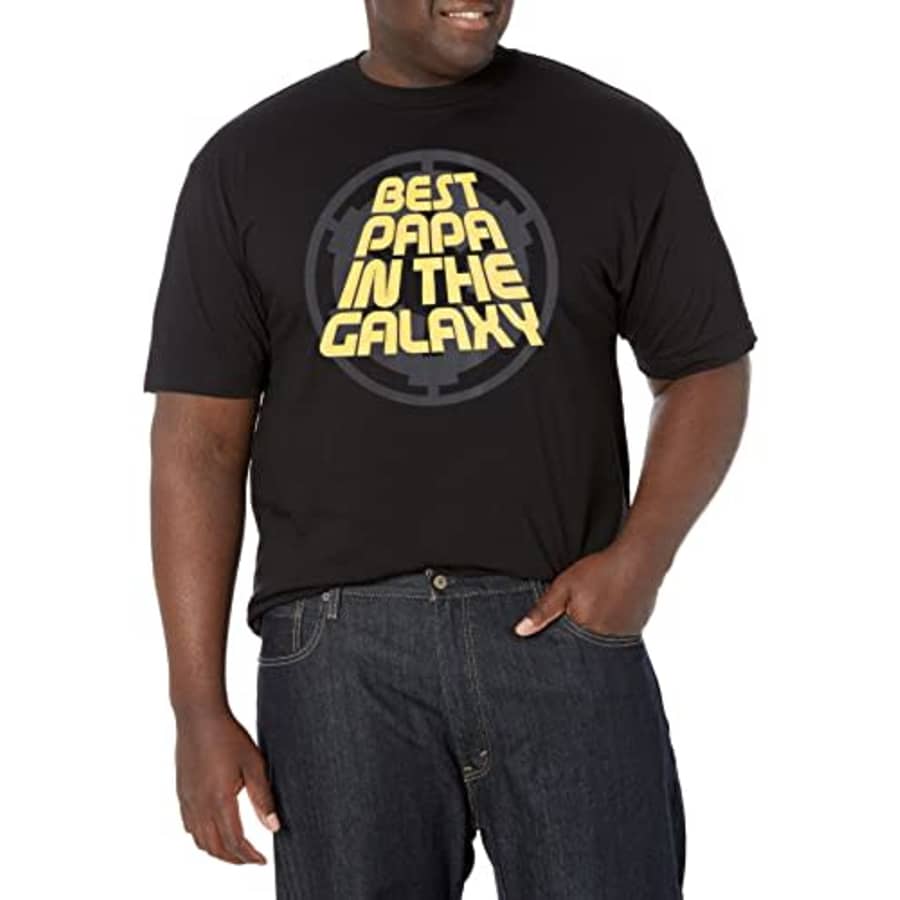 STAR WARS Papa Vader Men's Tops Short Sleeve Tee Shirt, Black, 3X-Large Big for $20