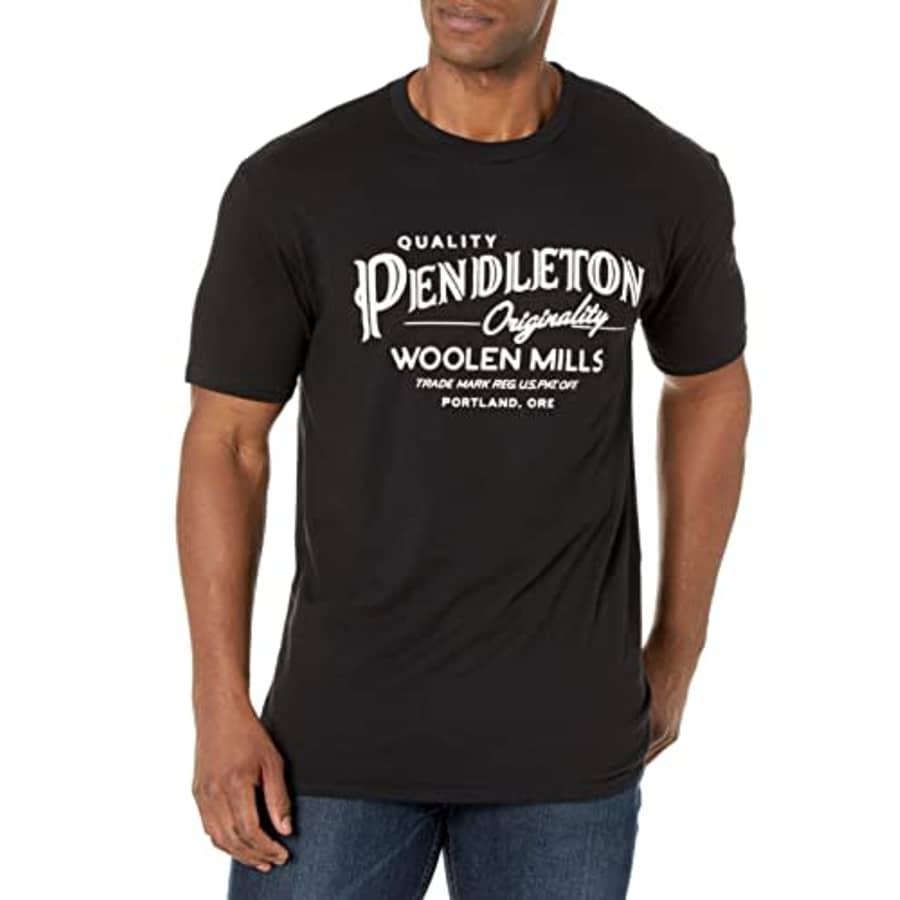 Pendleton Men's Classic Fit Graphic T-Shirt, Black/White, Medium for $9 Pendleton Men's Classic Fit Graphic T-Shirt, Black/White, Medium for $9