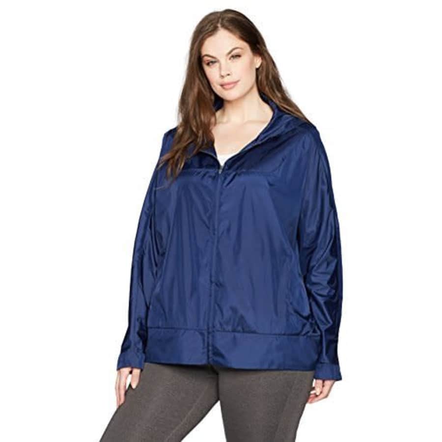 SHAPE activewear Women's Plus Size Breeze Wind Breaker, MEDEIVAL Blue, 1X for $13