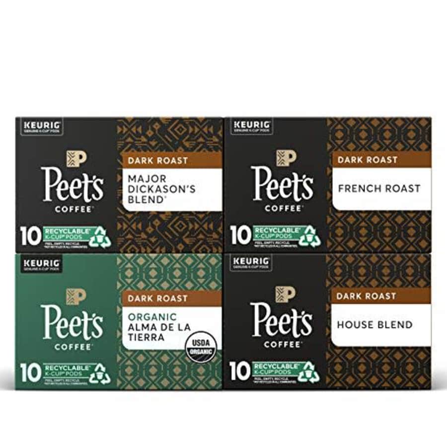 Peet's Peets Coffee Dark Roast Variety Pack K-Cup Coffee Pods for Keurig Brewers, Variety Pack, 40 Pods for $33