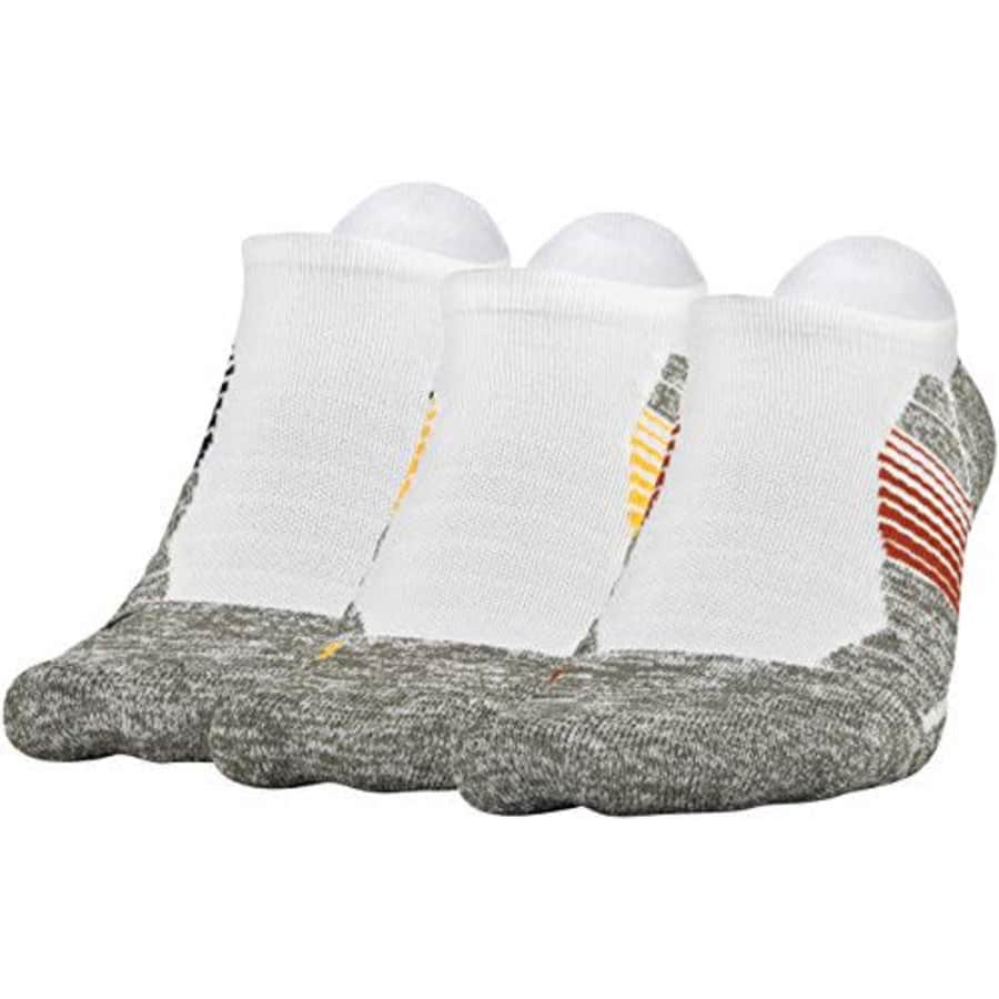 Under Armour Adult Elevated+ Performance No Show Socks, 3-Pairs, White, Large for $25 Under Armour Adult Elevated+ Performance No Show Socks, 3-Pairs, White, Large for $25
