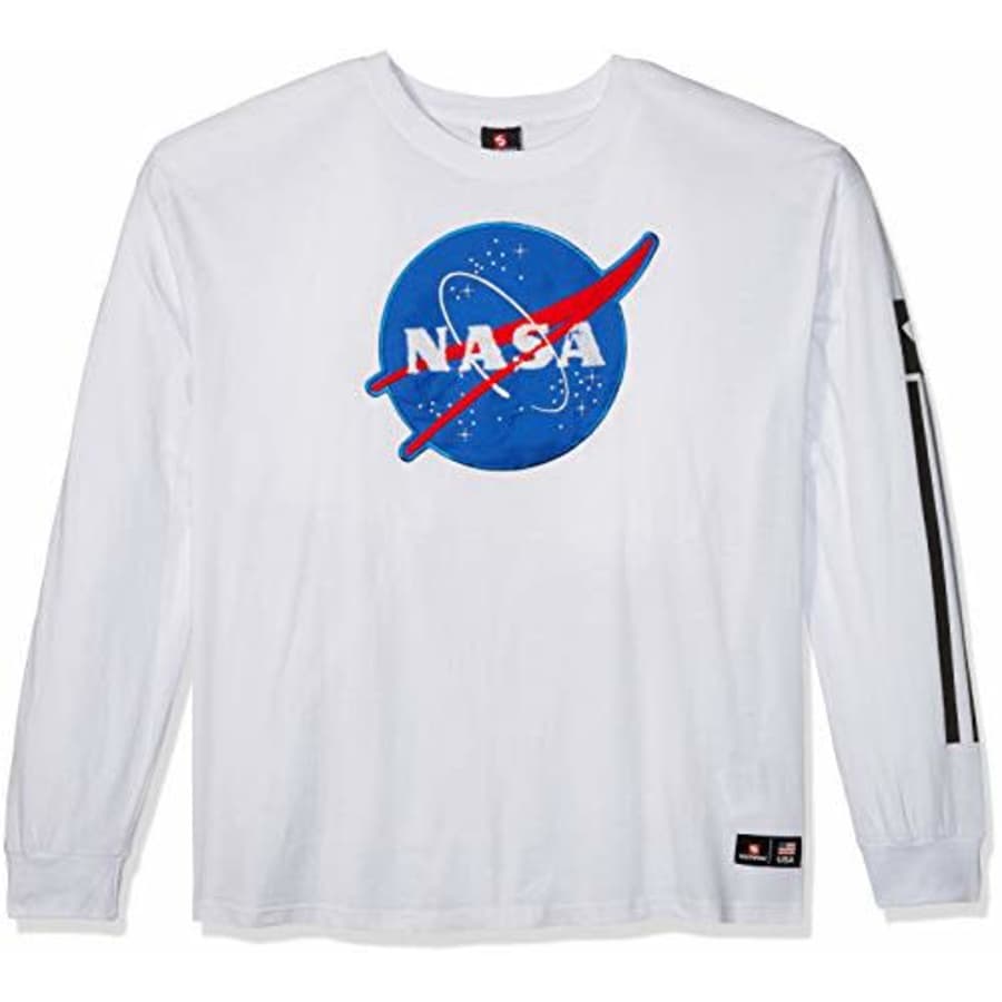 Southpole Men's Big and Tall NASA Collection Fashion Tee Shirt (Short & Long Sleeve), White Long, for $17