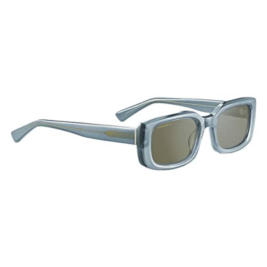 Serengeti Nicholson Polarized Rectangular Sunglasses, Shiny Crystal Blue, Small for $123