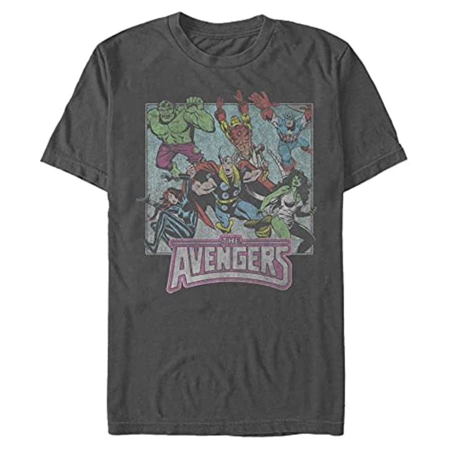 Marvel Men's Universe Avengers Squared T-Shirt, Charcoal, Small for $20 Marvel Men's Universe Avengers Squared T-Shirt, Charcoal, Small for $20