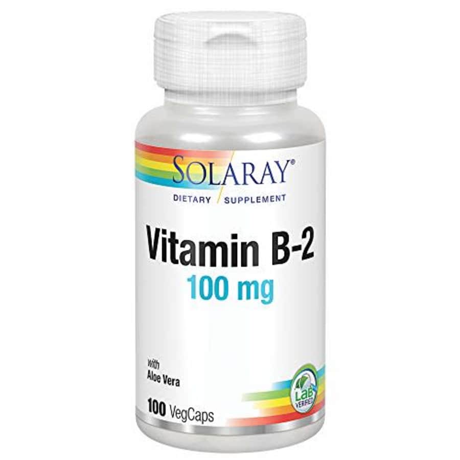 Solaray Vitamin B-2 Riboflavin 100 mg with Aloe Vera | Healthy Energy Metabolism, Skin, Hair & for $11
