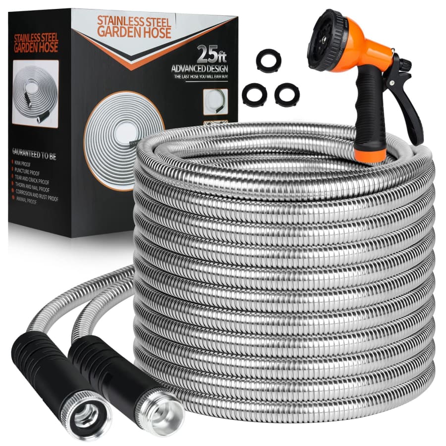 25-Foot Flexible Metal Garden Hose for $19 w/ Prime