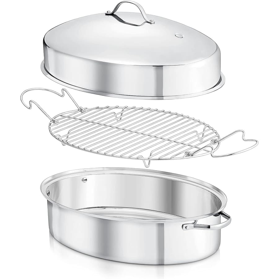 NutriChef Oval Roasting Pan & Rack for $87