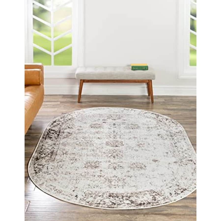 Unique Loom Sofia Collection Area Rug - Casino (2' x 3' 1" Oval, Beige/ Tan) for $20