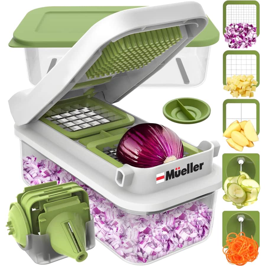 Mueller Pro-Series V Blade Veggie Chopper for $22 Mueller Pro-Series V Blade Veggie Chopper for $22