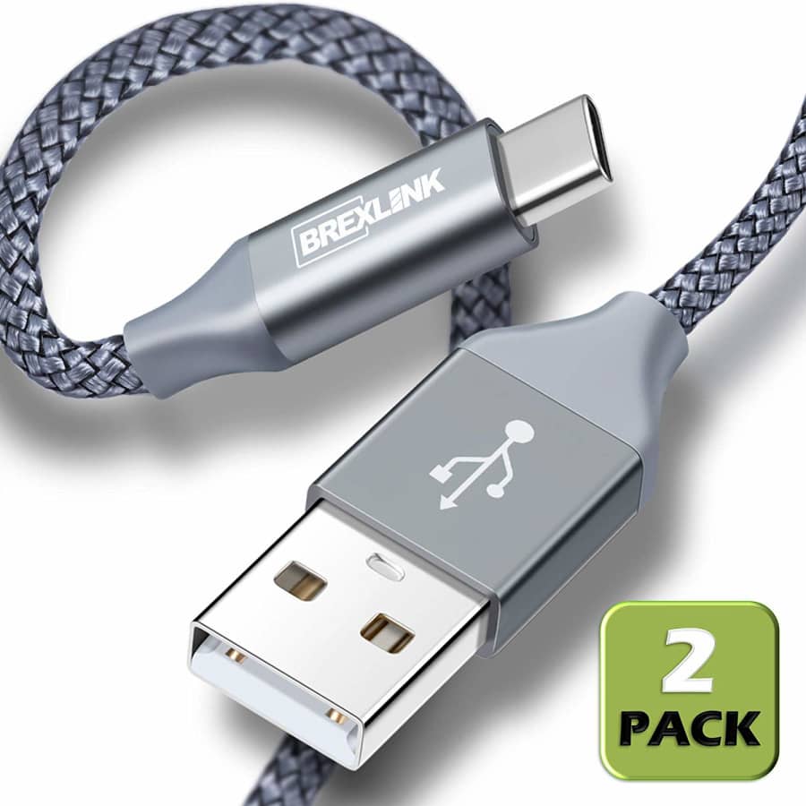 BrexLink USB-C 7-Foot Braided Cable 2-Pack for $7