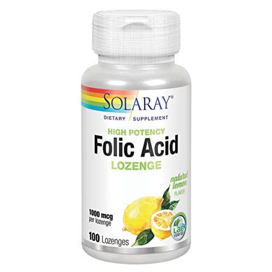 Solaray High Potency Folic Acid Lozenge 1000 mcg | Healthy Prenatal Support & More | Natural Lemon for $21