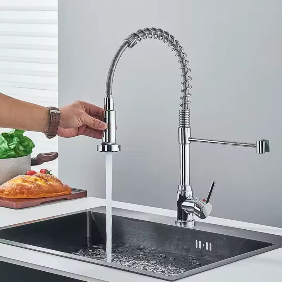Chrome Spring Pull Down Kitchen Faucet Spray Head for $22 Chrome Spring Pull Down Kitchen Faucet Spray Head for $22