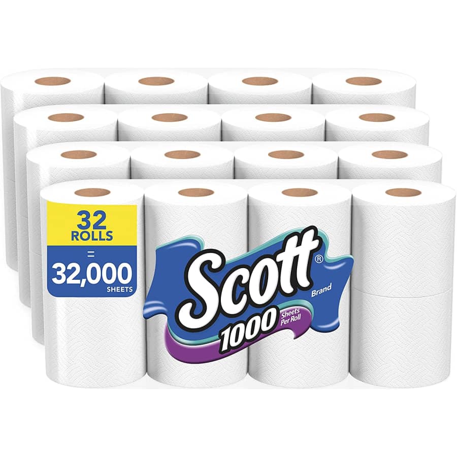 Scott 1,000 Sheets Per Roll Toilet Paper 32-Roll Pack for $37