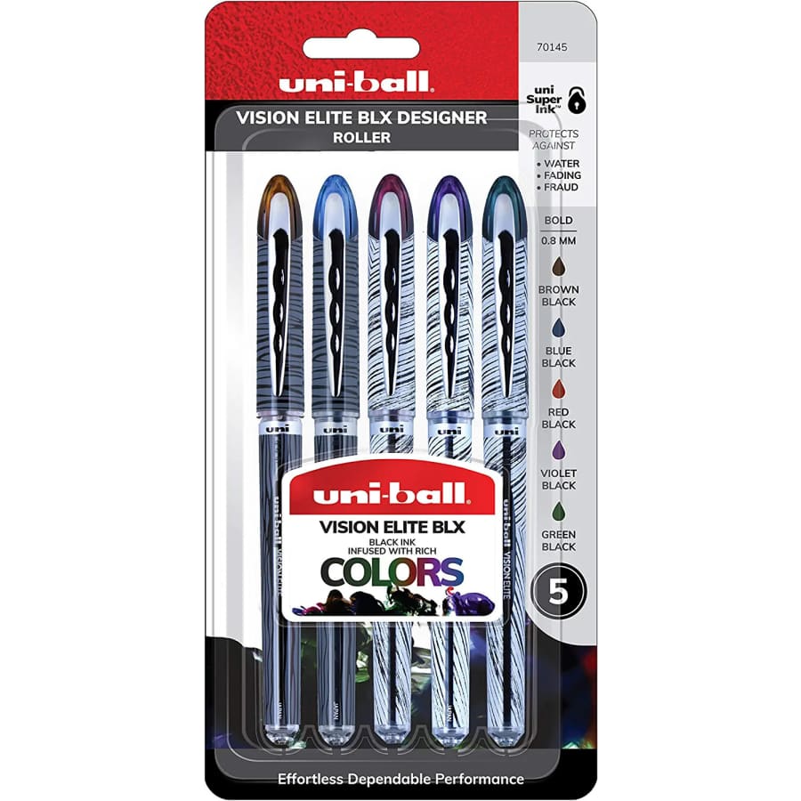 uni-ball Vision Elite BLX Designer Rollerball Pen 5-Pack for $20 uni-ball Vision Elite BLX Designer Rollerball Pen 5-Pack for $20