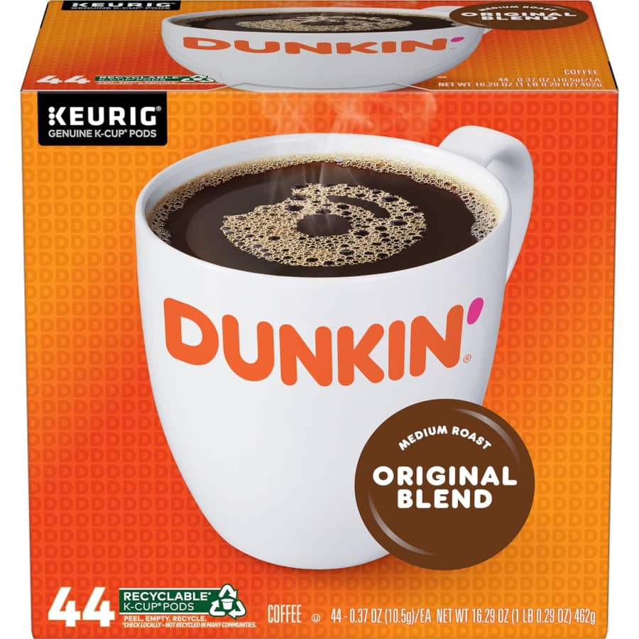 Dunkin Donuts Original Blend Medium Roast Coffee K-Cup 176-Pack for $60 w/ Sub & Save Dunkin Donuts Original Blend Medium Roast Coffee K-Cup 176-Pack for $60 w/ Sub & Save