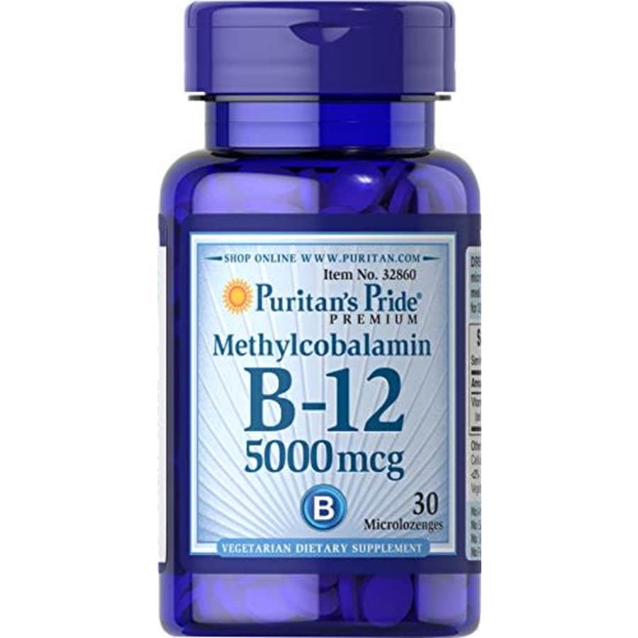 Puritan's Pride Methylcobalamin Vitamin B-12 5000 Mcg-30 Microlozenges, 30 Count for $16