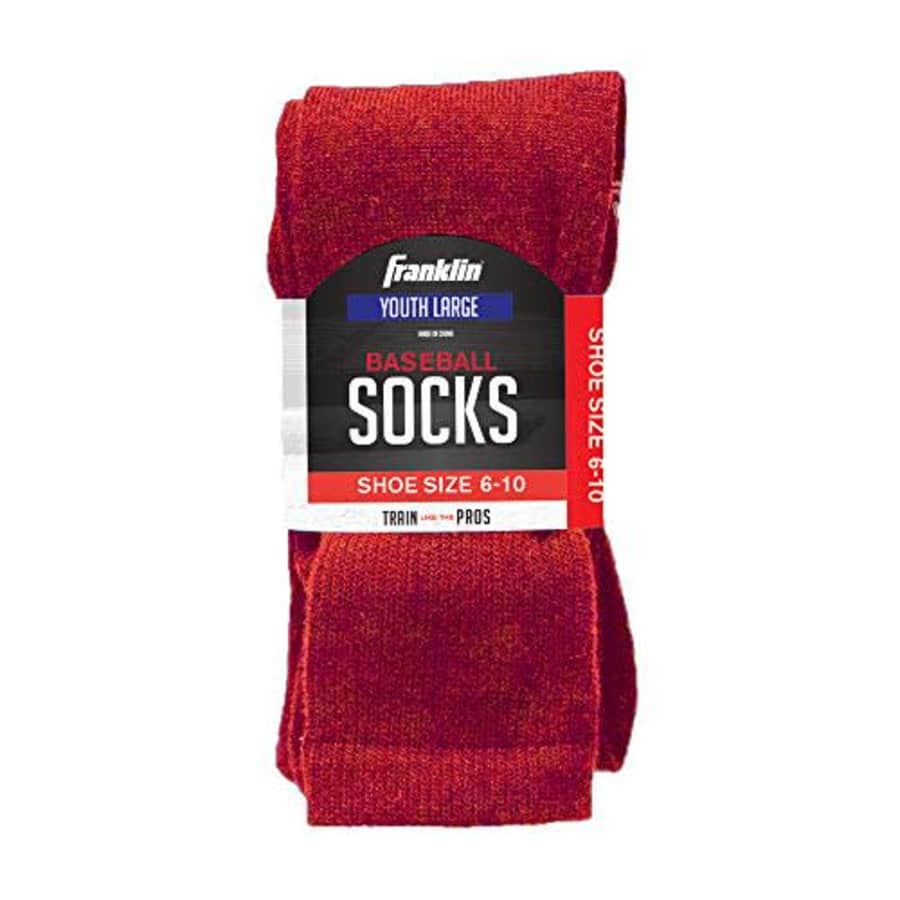 Franklin Sports Youth Baseball Socks - Baseball and Softball Socks - Red - Medium for $16