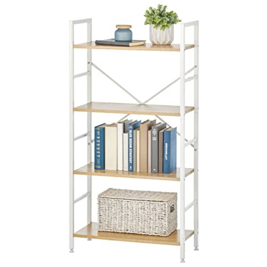 mDesign Industrial Metal and Wood 4 Tier Bookshelf, Tall Modern Etagere Bookcase Shelving Furniture for $55 mDesign Industrial Metal and Wood 4 Tier Bookshelf, Tall Modern Etagere Bookcase Shelving Furniture for $55