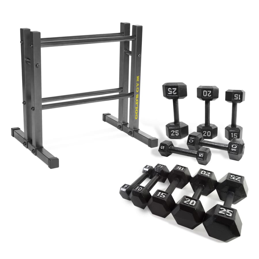 Gold's Gym 24" Utility Rack w/ 150-lb. Cast Iron Dumbbell Set for $140 Gold's Gym 24" Utility Rack w/ 150-lb. Cast Iron Dumbbell Set for $140