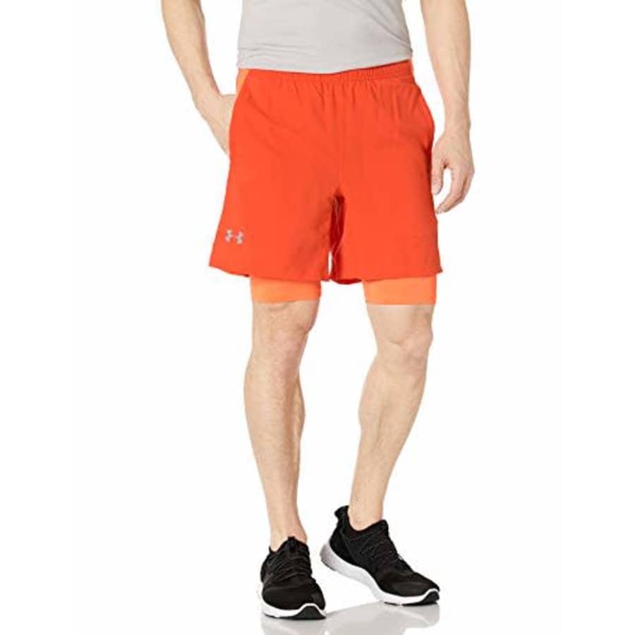 Under Armour Men's Launch Stretch Woven 2-in-1 Shorts, Ultra Orange (856)/Reflective, Medium for $35 Under Armour Men's Launch Stretch Woven 2-in-1 Shorts, Ultra Orange (856)/Reflective, Medium for $35