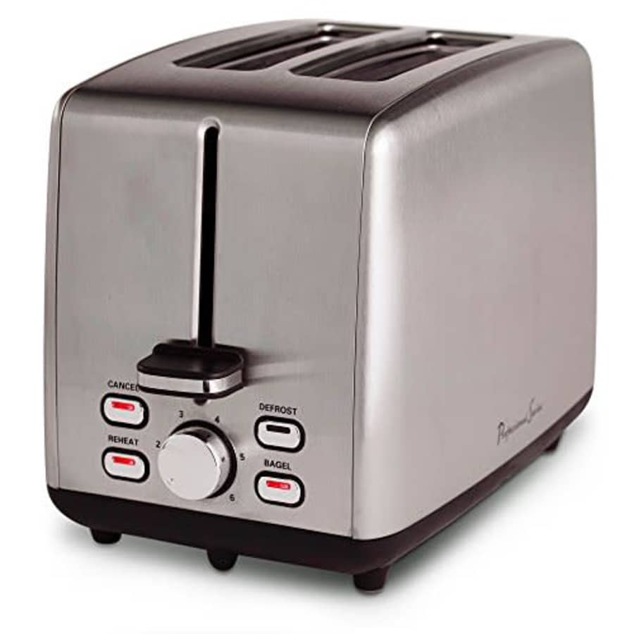 Continental Electric Toaster PS77411, 2-Slice, Stainless Steel for $27