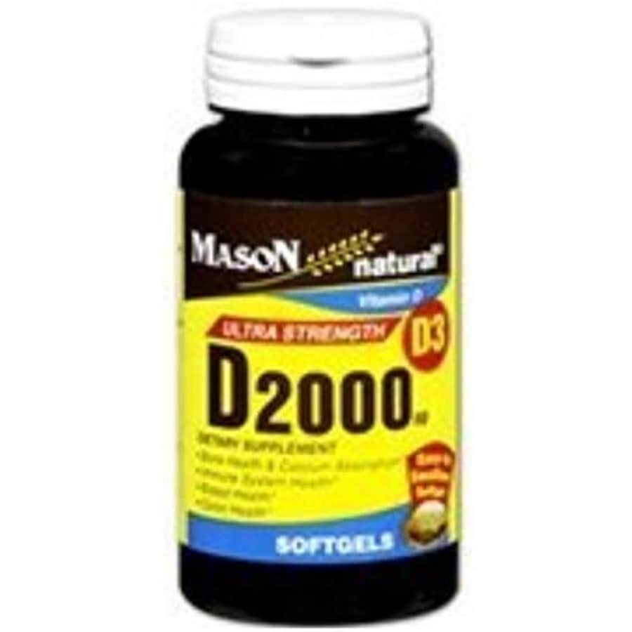 Mason Vitamins D 2000 IU Softgels, 60 Count for $24 Mason Vitamins D 2000 IU Softgels, 60 Count for $24