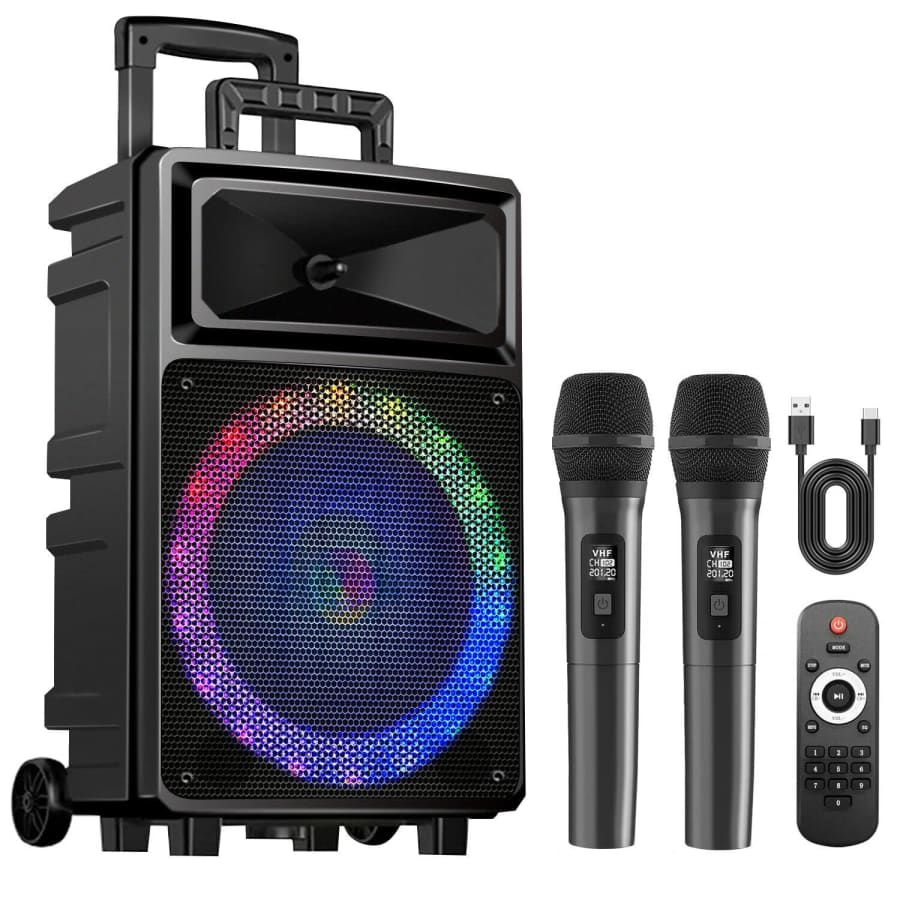 Seenda Rechargeable Karaoke Machine w/ 2 Wireless Mics for $63