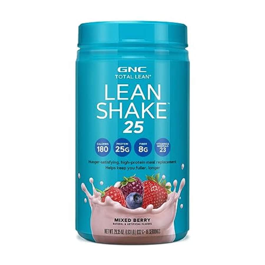 GNC Total Lean | Lean Shake 25 Protein Powder | High-Protein Meal Replacement Shake | Mixed Berry | for $36