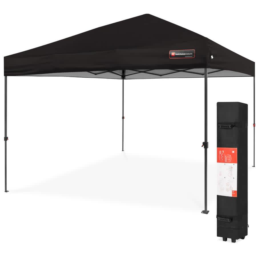 Best Choice Products 10x10-Foot One-Person Setup Pop Up Canopy w/ Wheeled Bag for $110 Best Choice Products 10x10-Foot One-Person Setup Pop Up Canopy w/ Wheeled Bag for $110