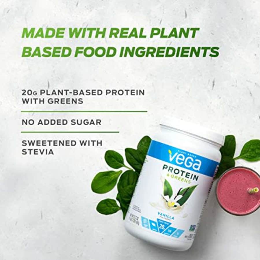 Vega Protein and Greens, Vanilla, Plant Based Protein Powder Plus Veggies - Vegan Protein Powder, for $25 Vega Protein and Greens, Vanilla, Plant Based Protein Powder Plus Veggies - Vegan Protein Powder, for $25
