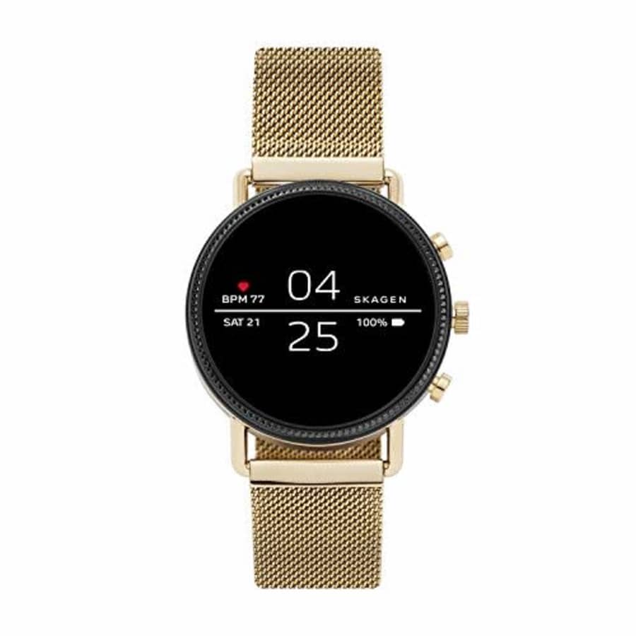 Skagen Connected Falster 2 Stainless Steel Magnetic Mesh Touchscreen Smartwatch, Color: Gold for $180 Skagen Connected Falster 2 Stainless Steel Magnetic Mesh Touchscreen Smartwatch, Color: Gold for $180