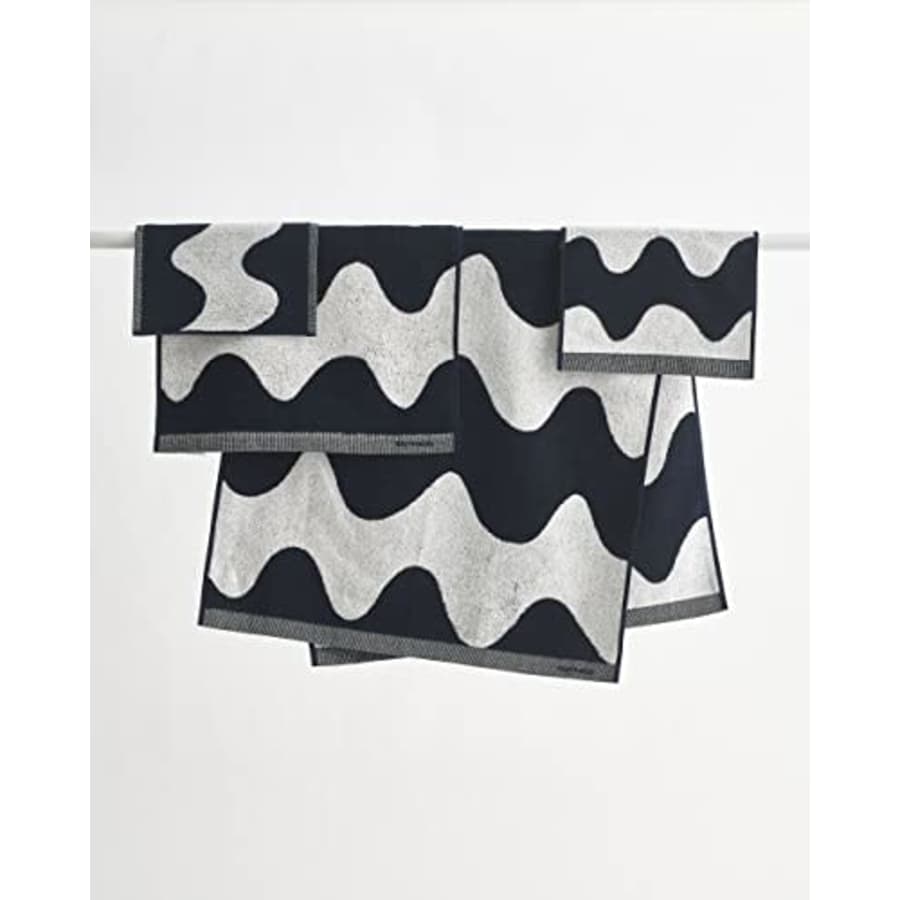 MARIMEKKO - Lokki Terry Cotton Bath Towel (Dark Blue) for $52 MARIMEKKO - Lokki Terry Cotton Bath Towel (Dark Blue) for $52